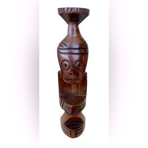 Upgrade Your TIKI Bar With a Carved Wood Totem 8” High Excellent Condition